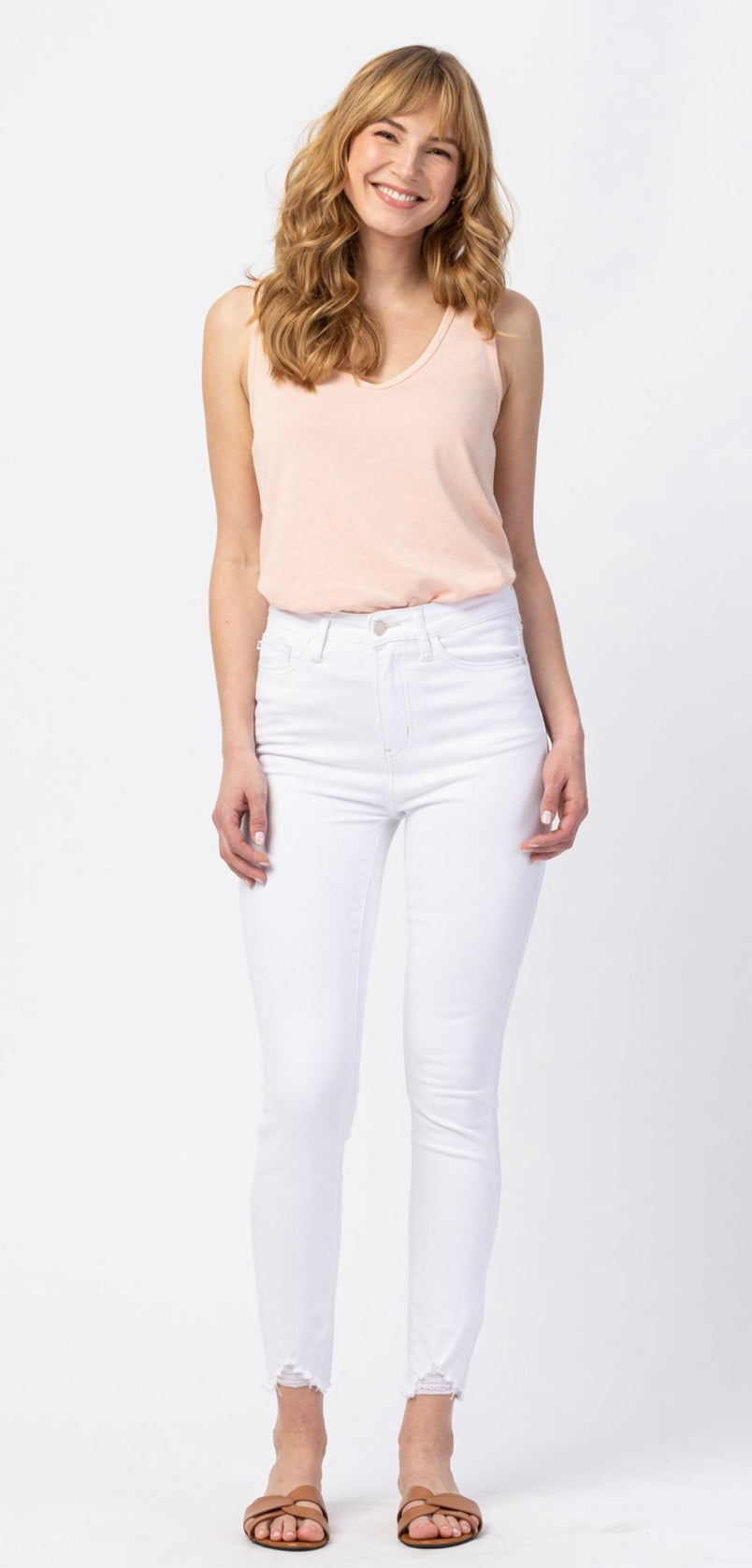 Judy Blue High-Rise White Skinny Jeans