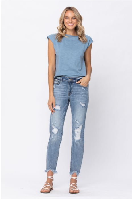 Judy Blue Mid-Rise Boyfriend Jeans